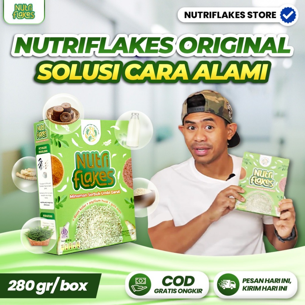 

NUTRIFLAKES ORIGINAL | Sereal Umbi Garut 100% Ori Baik Untuk Diet Sehat dan Jaga Lambung Tetap Sehat NUTRI FLAKES