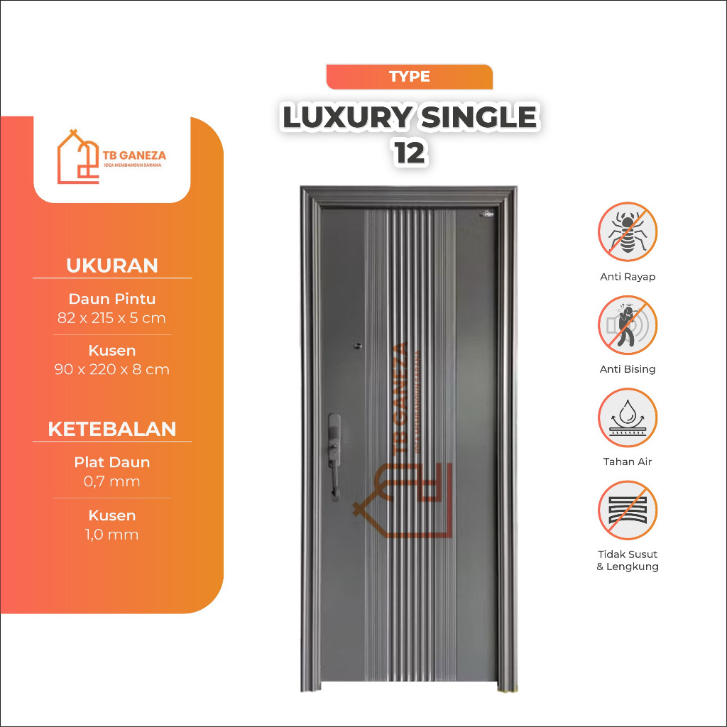 TB GANEZA - (LUXURY SINGLE 220) Pintu Baja Single Lengkap Berkualitas Dan Terjamin / Pintu Utama / K