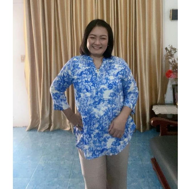 KEMEJA WANITA | BAJU ATASAN KERJA WANITA BAHAN RAYON PREMIUM ADEM | BLOUSE RAYON MOTIF BUNGA
