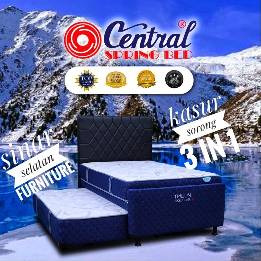 Central kasur sorong 3 in 1 CENTRAL TRILIUM bed set
