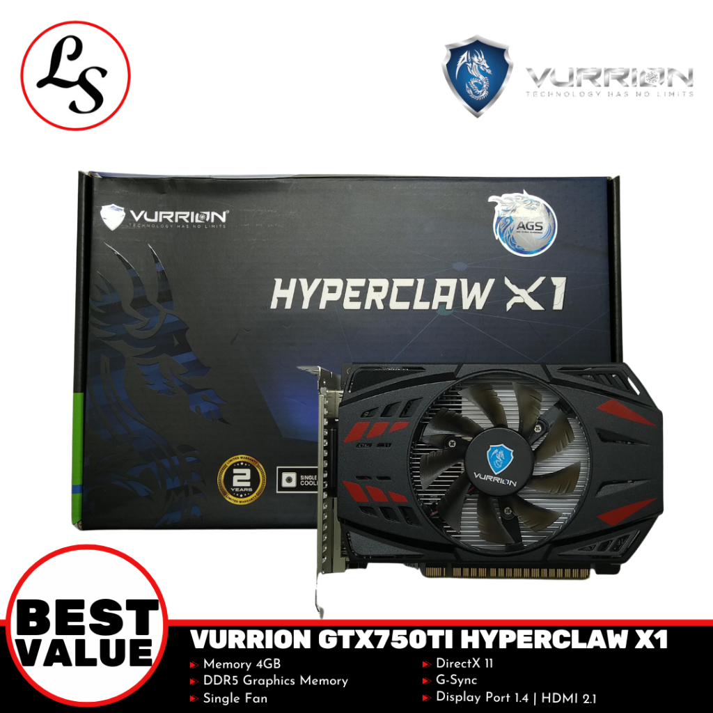VURRION VGA GTX750Ti / GTX 750 Ti Hyperclaw X1 4GB GDDR5
