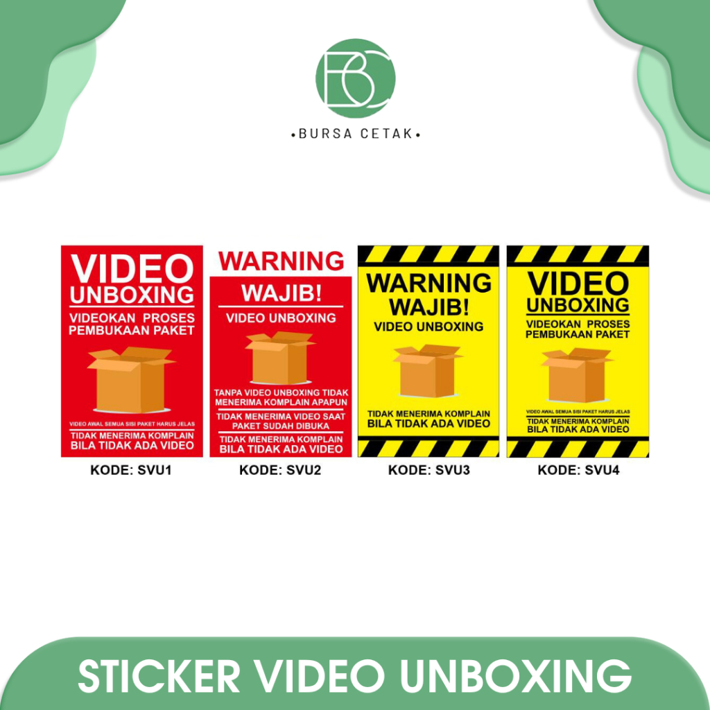 

BURSA CETAK - Print Sticker Video Unboxing / Cetak Stiker Label Pengiriman Online Shop / Printer Segel Wajib Video Unboxing