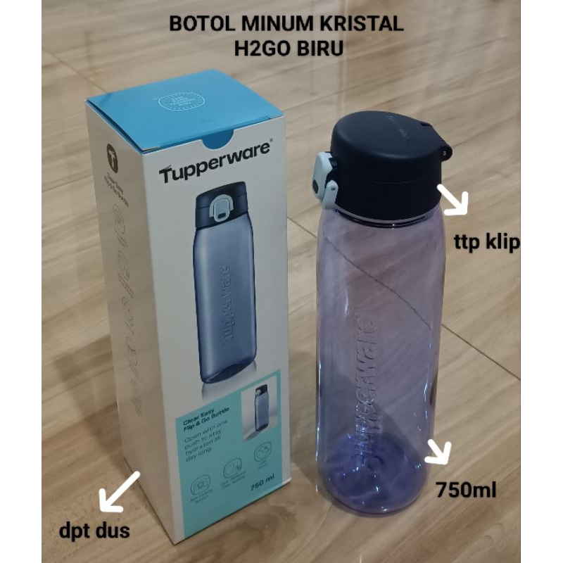 ORIGINAL TUPPERWARE BOTOL MINUM  KRISTAL  H2GO/DRINKING FLASK/750ML/500ML/350ML