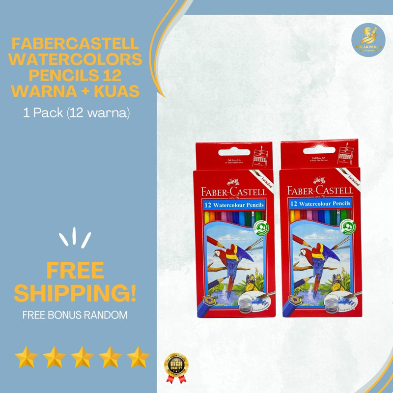 

Faber Castell WaterColours pensil 12 Warna Include Kuas | Pensil Warna Kualitas Tinggi Harga Terjangkau Free Bonus Random!