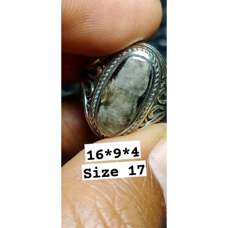 cincin Akik natural Basaltic Bulu Macan Lumajang asli, batu akik, bulu goyang
