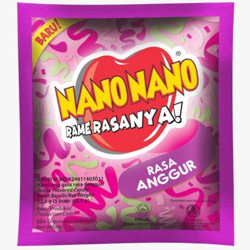 

Permen Nano-Nano Rasa Anggur 1 sachet (isi 5 pcs)