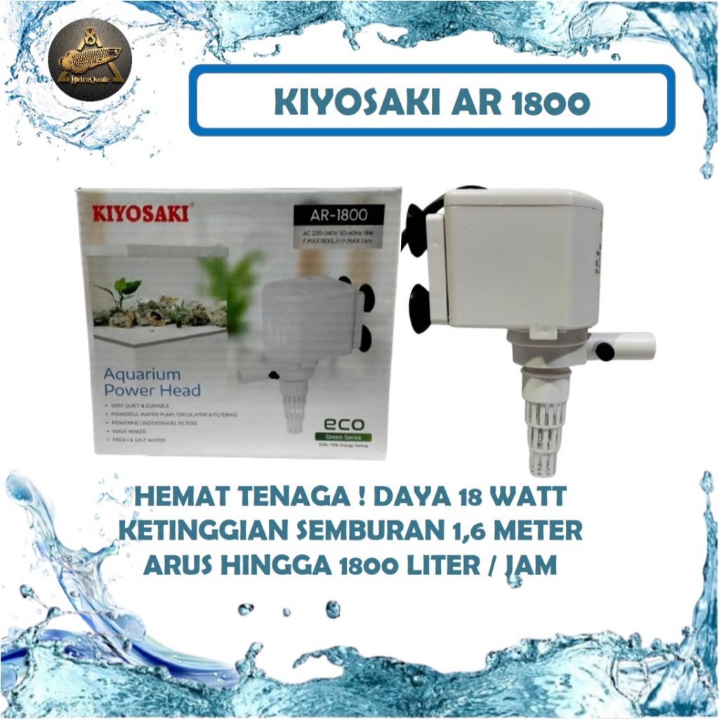 PROMO MURAH POMPA AIR AQUARIUM KIYOSAKI 1800 NAIK 1,7 METER 1900 LITER FILTER AQUARIUM POMPA AIR HID