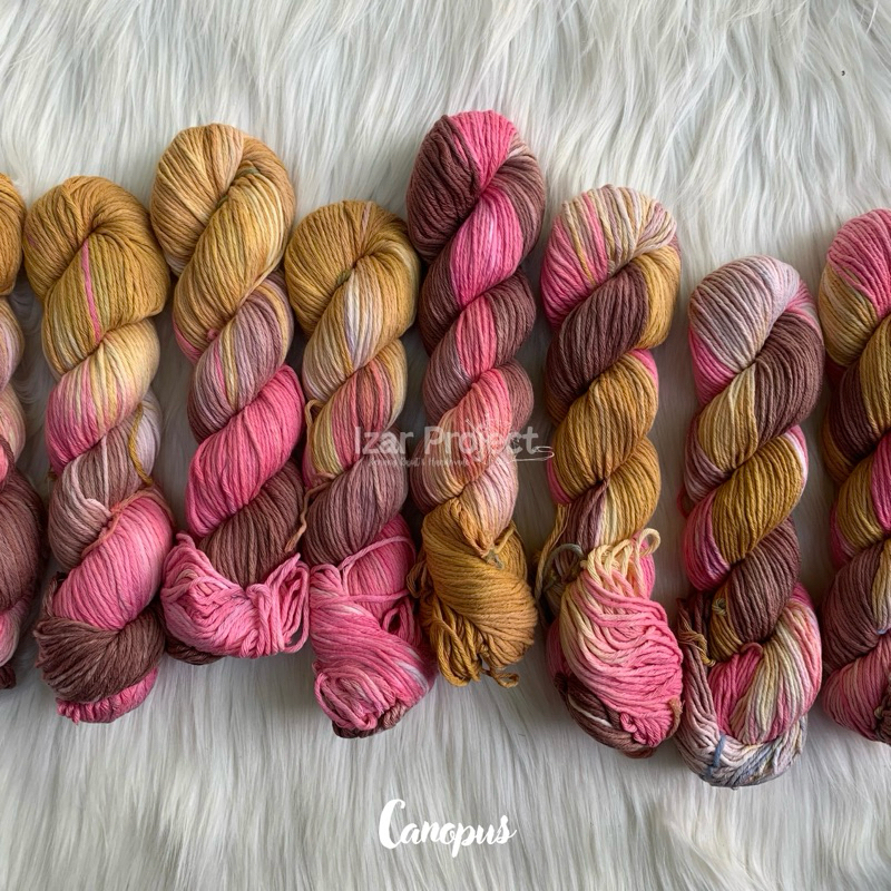 [Canopus] Benang Cotton Cashmere Twister Ombre Handdyed/ Benang Rajut Katun Kashmere / Benang Cotton