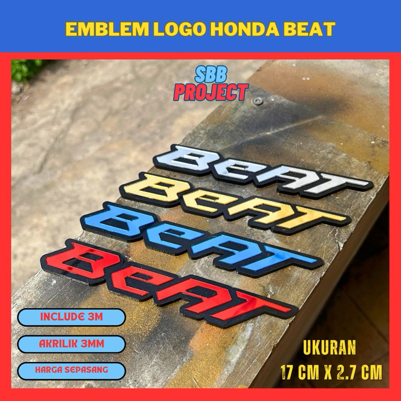 EMBLEM LOGO BEAT HONDA BEAT TIMBUL 3D