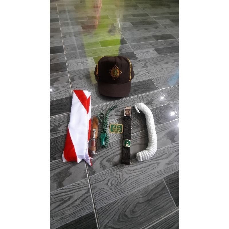 atribut pramuka siaga sd plus topi siaga putra komplit
