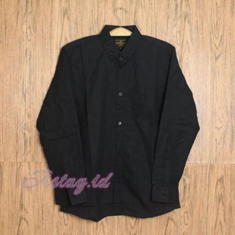 Kemeja Lengan Panjang Hitam-Kemeja Pria Lengan Panjang