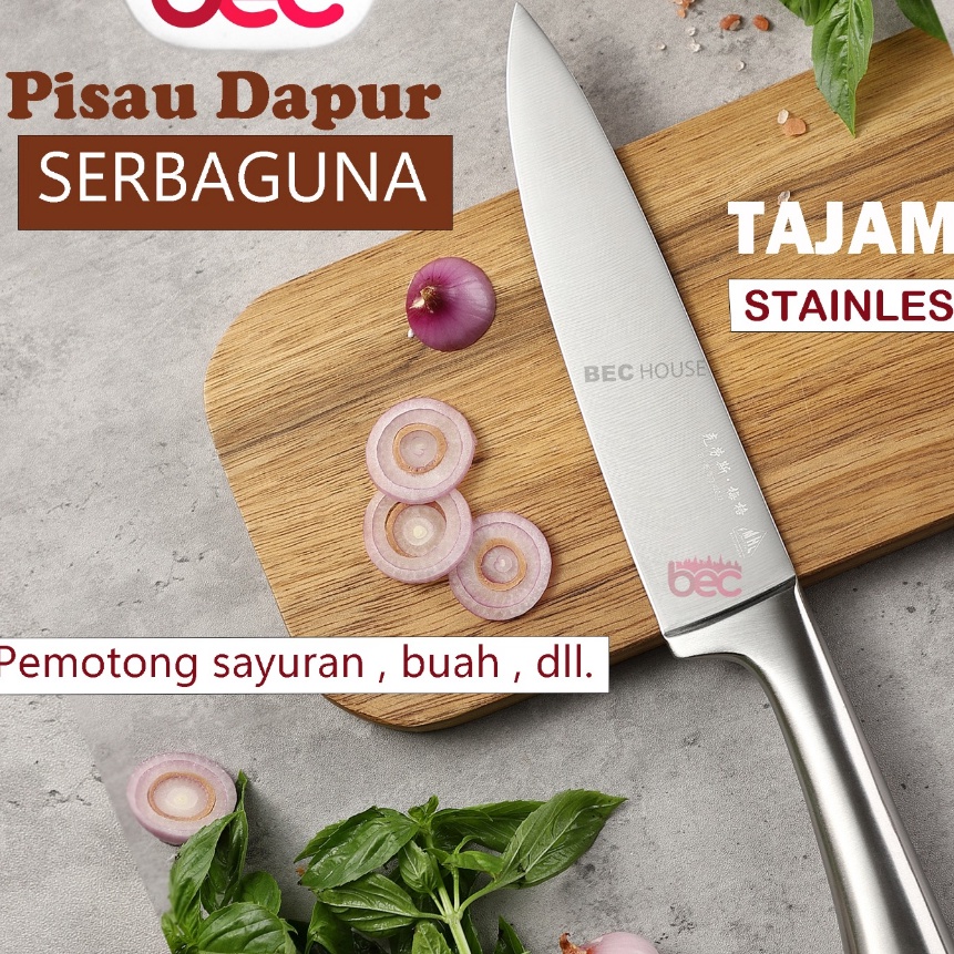 Murah KlausMeyer Chef Knife Pisau Dapur Profesional Stainless Steel Super Tajam Triple Riveted