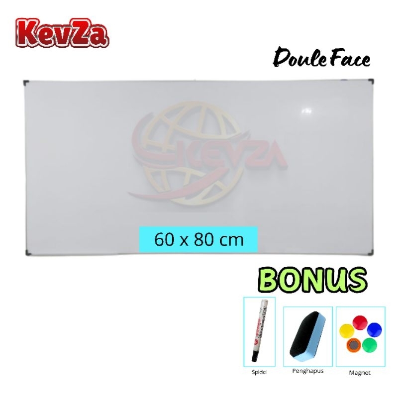 

Papan Tulis Whiteboard Magnetik Double Face 60 × 80 cm