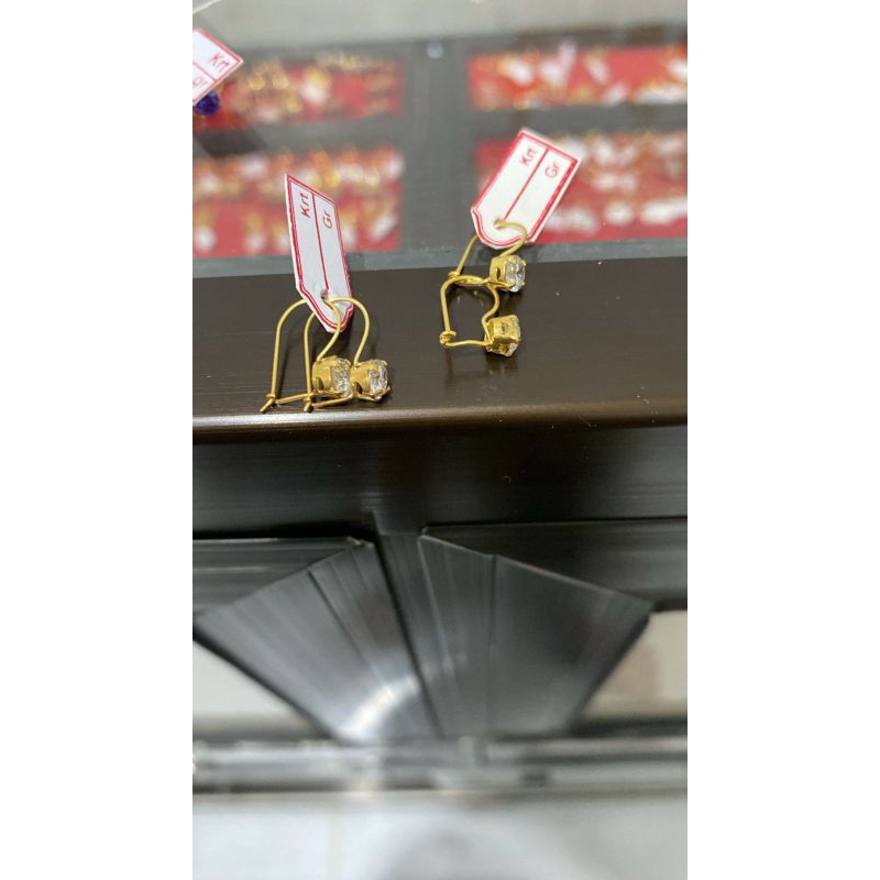 anting anak dewasa perak lapis emas 22karat