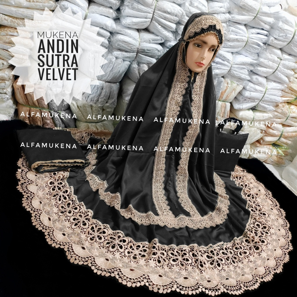 Mukena dewasa andin sutra velvet premium