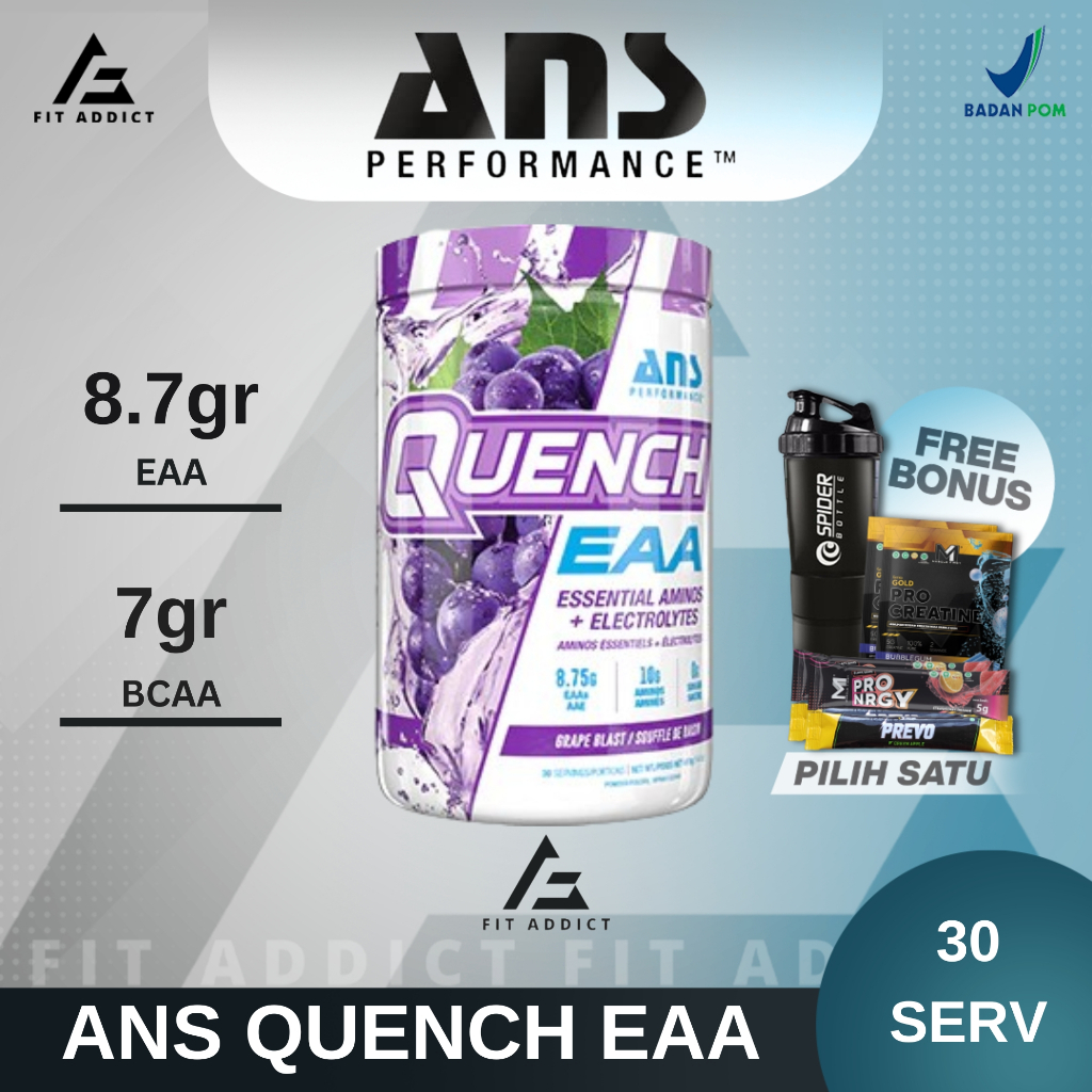 ANS Quench EAA + BCAA 30 Serving Serv 30 Servings 30serv ANS Performance Recovery Essential Amino & 