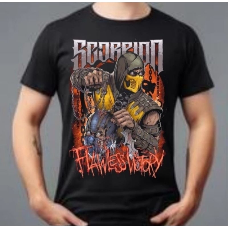 kaos t-shirt mortal kombat scorpion