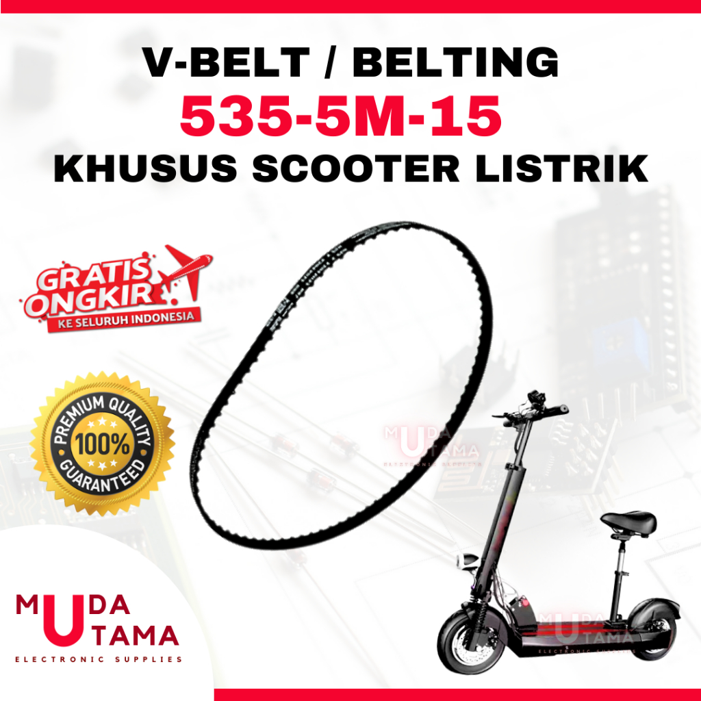 Vanbelt Scooter 535-5M-15 | Belting 535-5M-15 Khusus e-Scooter | Vbelt 535-5M-15 Scooter Listrik