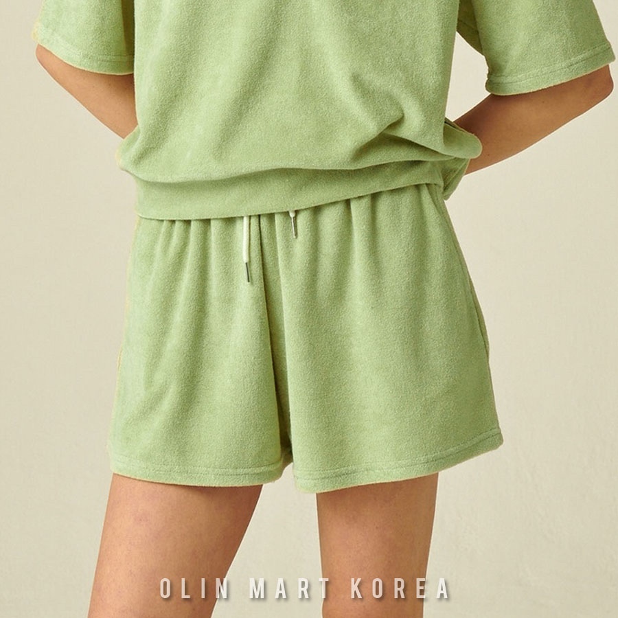 RONRON TERRY BANDING SHORTS SOFT GREEN