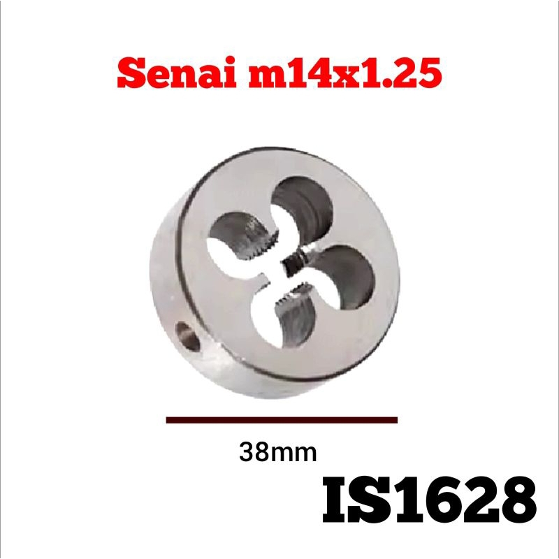 1pcs mata senai snai snei senei m14x1.25 baut 19 otomotif round die tap lebar 38mm bukan m8x1.25