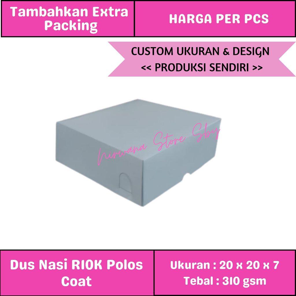 

Dus Nasi / Dus Kue R10K 20x20x7 Polos Coat