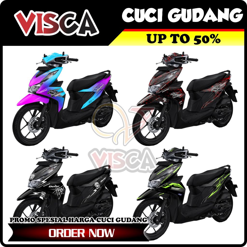 【CUCI GUDANG】Decal Beat Deluxe Full Body Variasi Harga Murah / Stiker Motor Beat 2021 Full Body / St