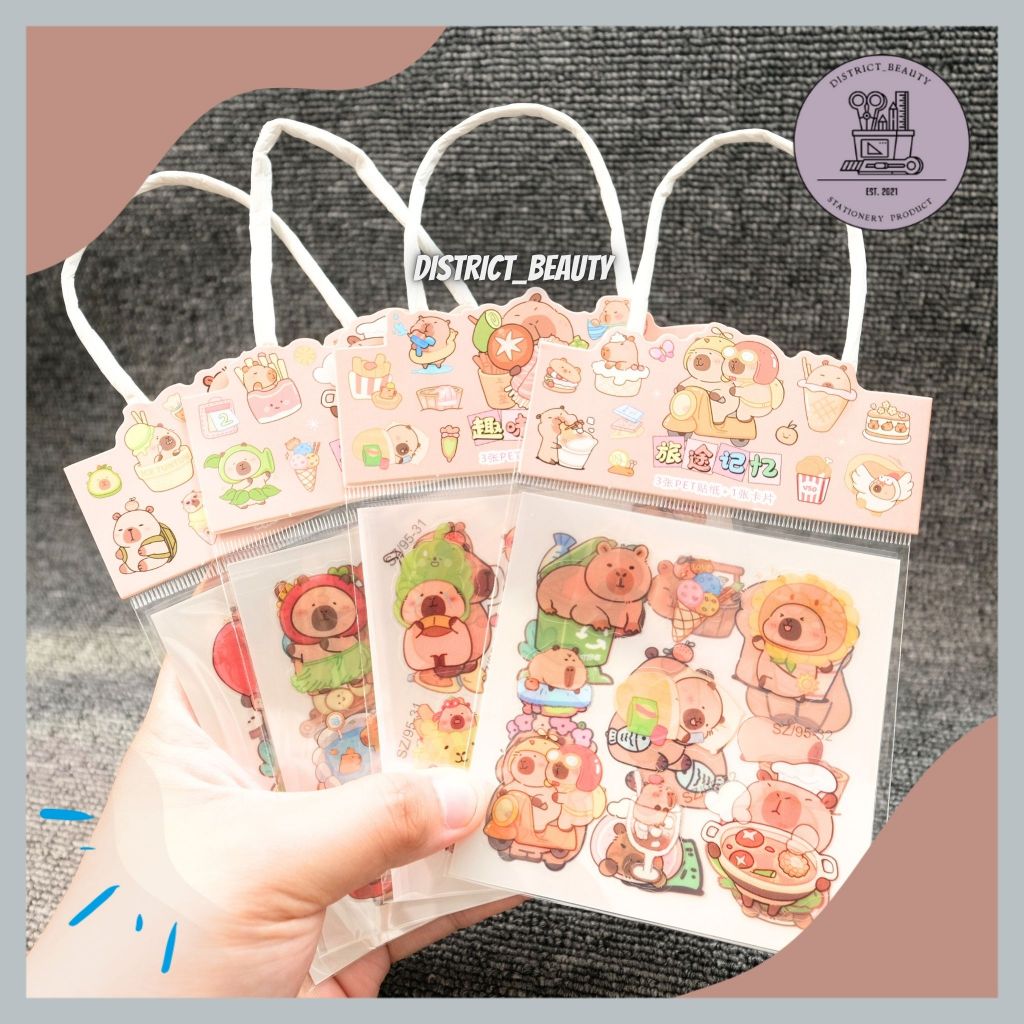 

STIKER 3 LEMBAR CAPYBARA STIKER PVC MOTIF CAPYBARA CHOCOLATE PAPERBAG STIKER LUCU UNIK TERMURAH
