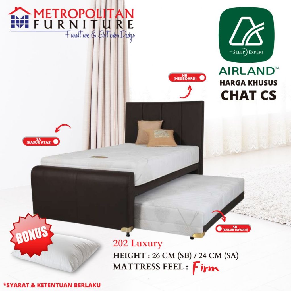Kasur Springbed Airland 202 Luxury FULL SET Spring bed matras 2in1 Sorong