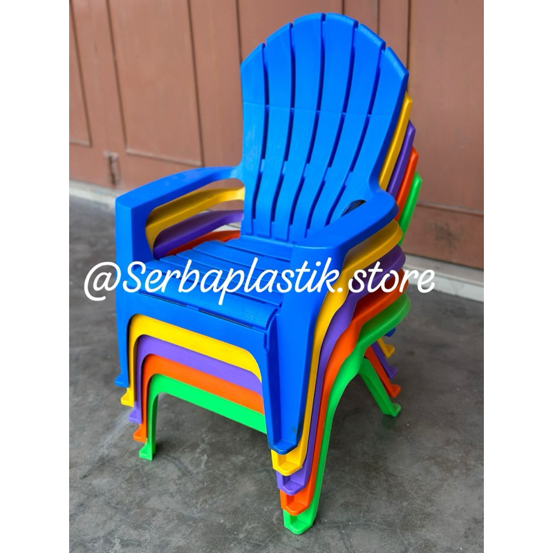 kursi santai anak lucu / kursi pantai sandaran tinggi lesehan plastik warna nyantai tebal / kursi an