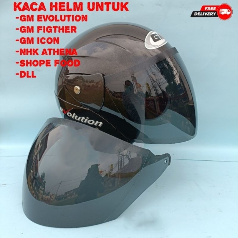 KACA HELM GM FIGHTER , ICON GM KORAN HITAM / SMOKE