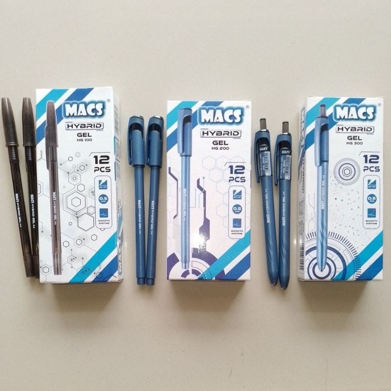 

Pulpen Gel Pen Hybrid Macs HG 100 / HG 200 / HG 300 ( 12 Pcs ) [ Original ]