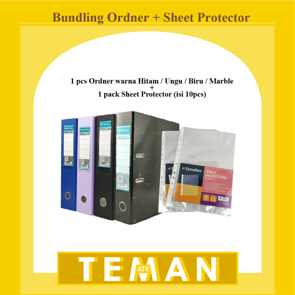 

Bundling Ordner Kertas Penpal + PP Pocket / Sheet Protector Folio Dataflex