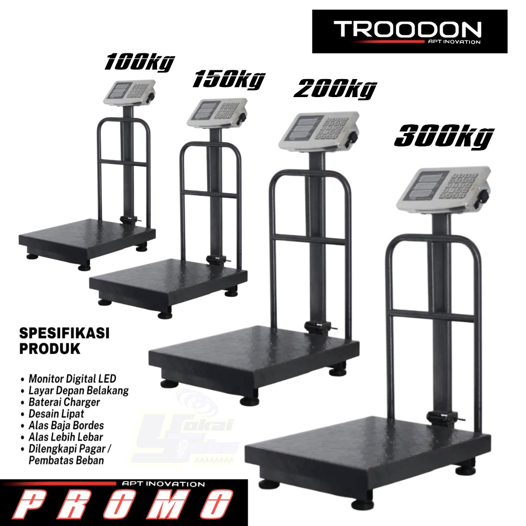 RB PROMO TRD Timbangan Duduk Digital Timbangan Barang 100kg/150kg/200kg/300kg 2 Layar Ukuran Plat