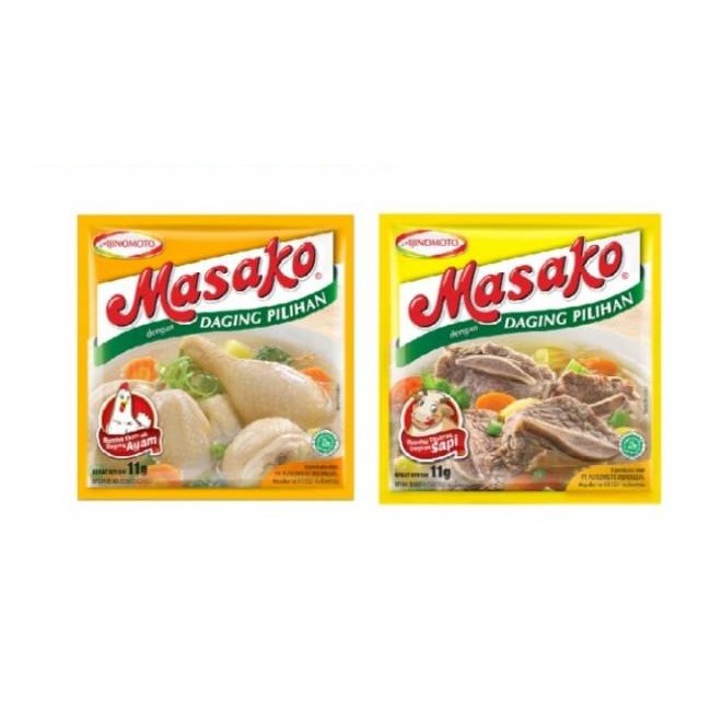 

Masako Penyedap Rasa Ayam / Sapi Renceng Sachet isi 6s