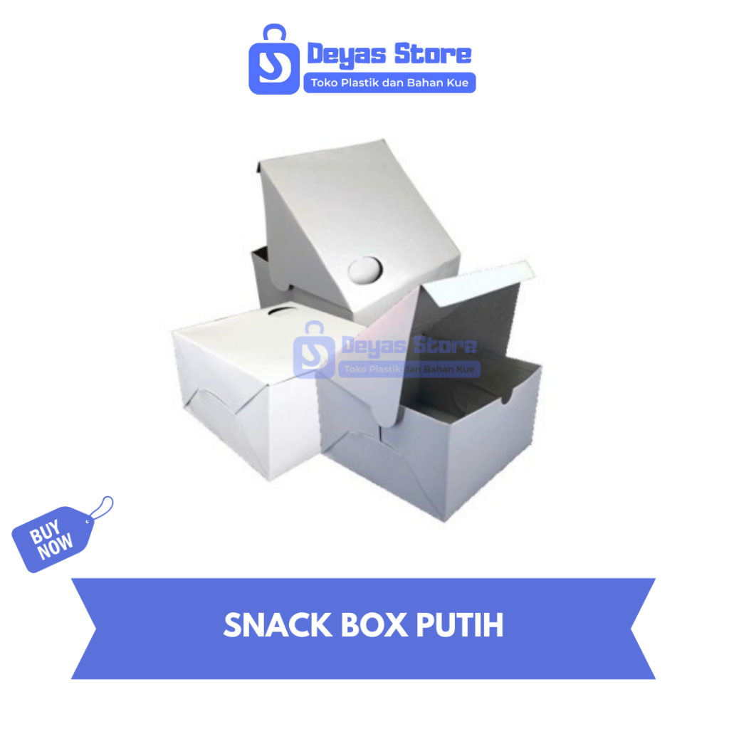 

SNACK BOX/DUS BOX/KOTAK KUE PUTIH POLOS 12x12
