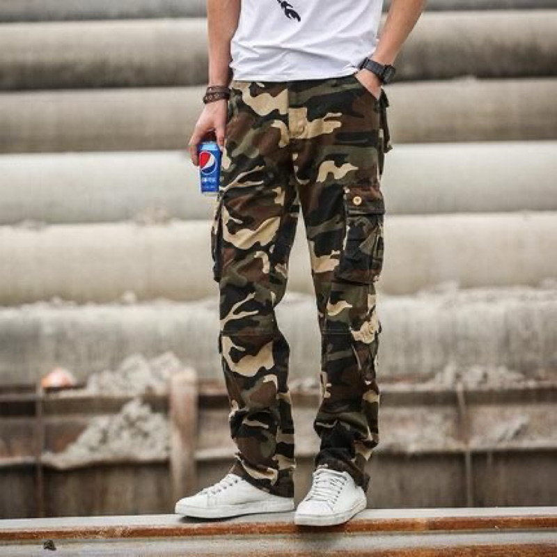 Celana cargo panjang loreng pria/panjang cargo TNI/celana panjang loreng