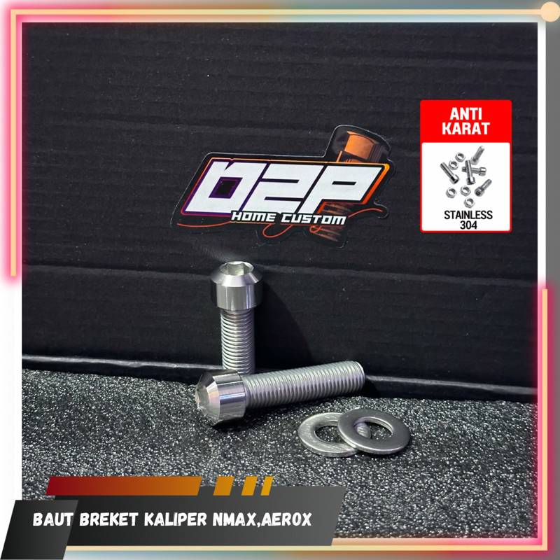 Baut kaliper breket kaliper belakang nmax aerox L stainless model titanium custom handmade