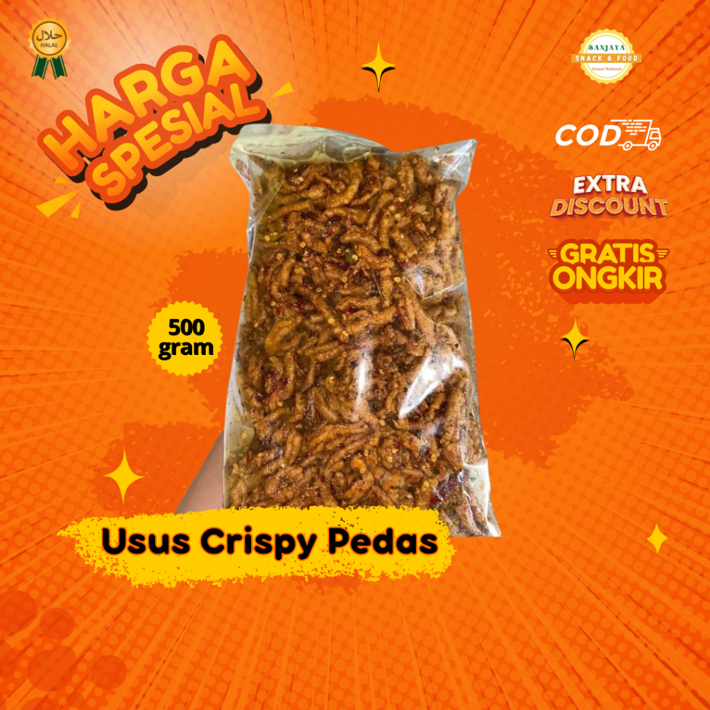 

usus ayam krispi pedas daun jeruk 500 gram