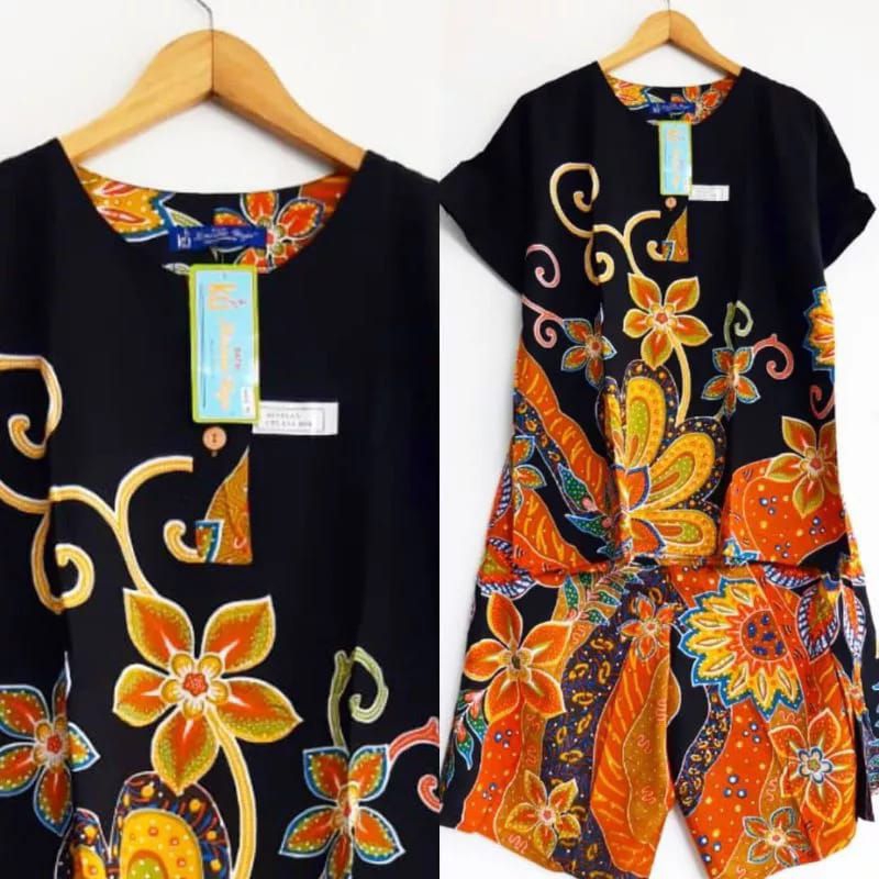 Batik kencana ungu asli setelan kulot jumbo maxi LL Label biru super babydoll