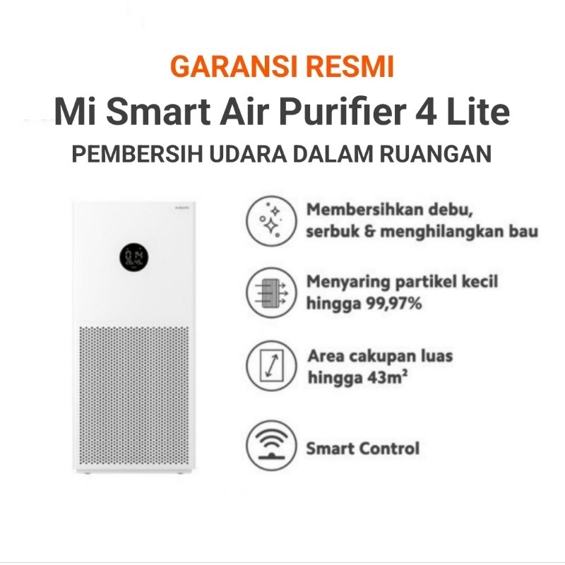 Mi Air Purifier 4 Lite Smart Air Purifier penyaring udara Xiaomi alternatif tipe 3C 3