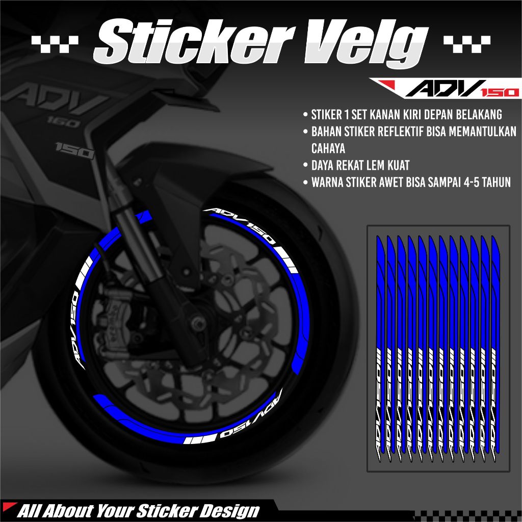 Stiker Cutting Velg Adv 150 - Sticker List VELG Honda ADV 150 JP 03