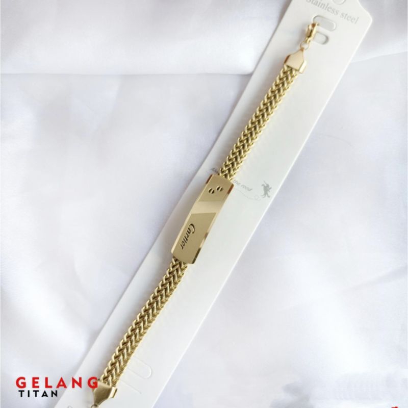 Gelang tangan rantai motif Cartier titanium fashion