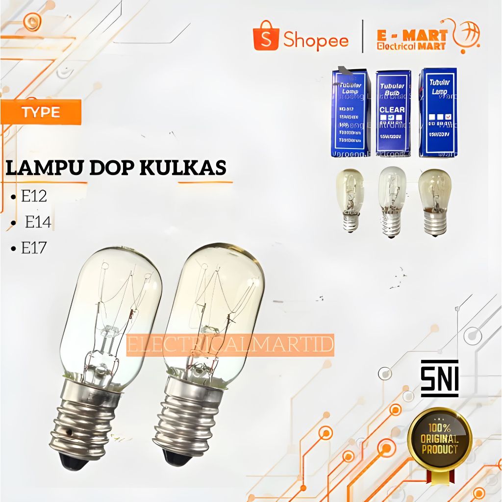 Lampu DOP Kulkas Drat E12 E14 / Lampu Kulkas Clear Kuning Bening