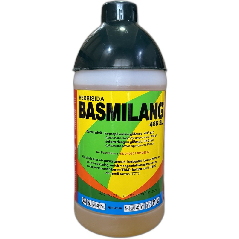 HERBISIDA BASMILANG 486 SL 1 LITER/RACUN SISTEMATIK GULMA LEBAR RUMPUT KARET SAWIT PADI 1L
