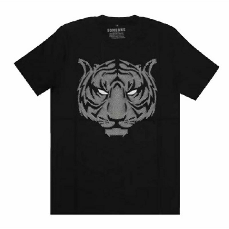 T Shirt Baju Kaos Pria Wanita Glow In The Dark Black 046D Tiger Someone