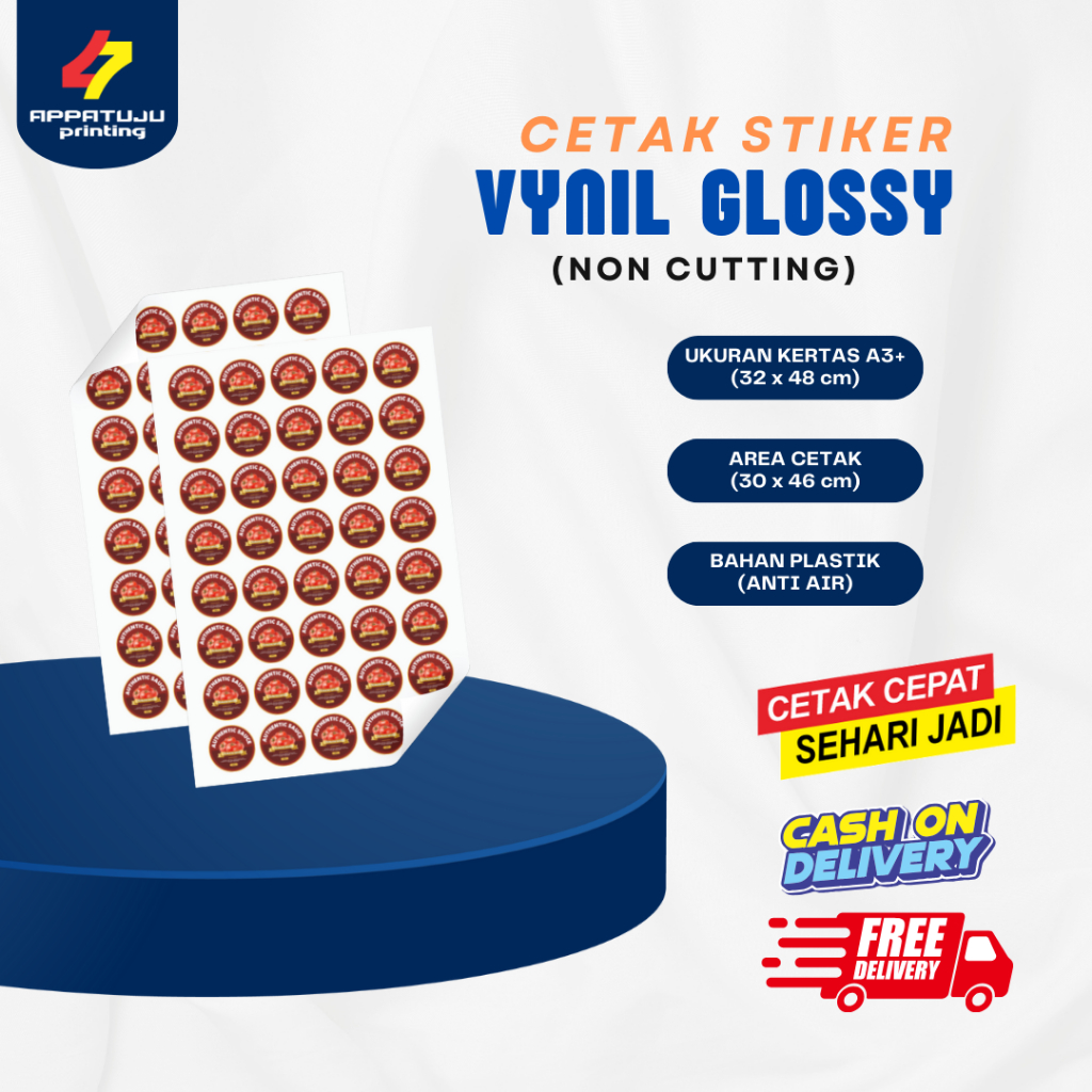 

[CETAK - TANPA CUTTING] Stiker Label Kemasan Vinyl A3+
