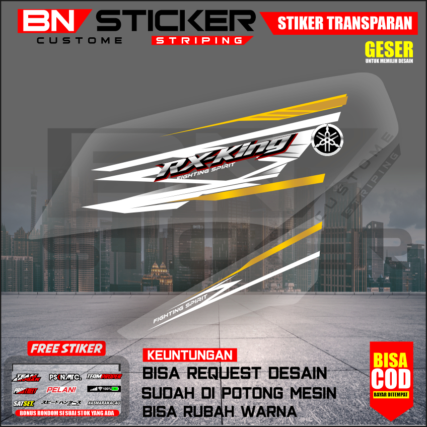 STRIPING DECAL RX KING FACELIFT CUSTOM TRANSPARAN STRIPING RX KING VIRAL UV PREMIUM MAX DECAL IX-32