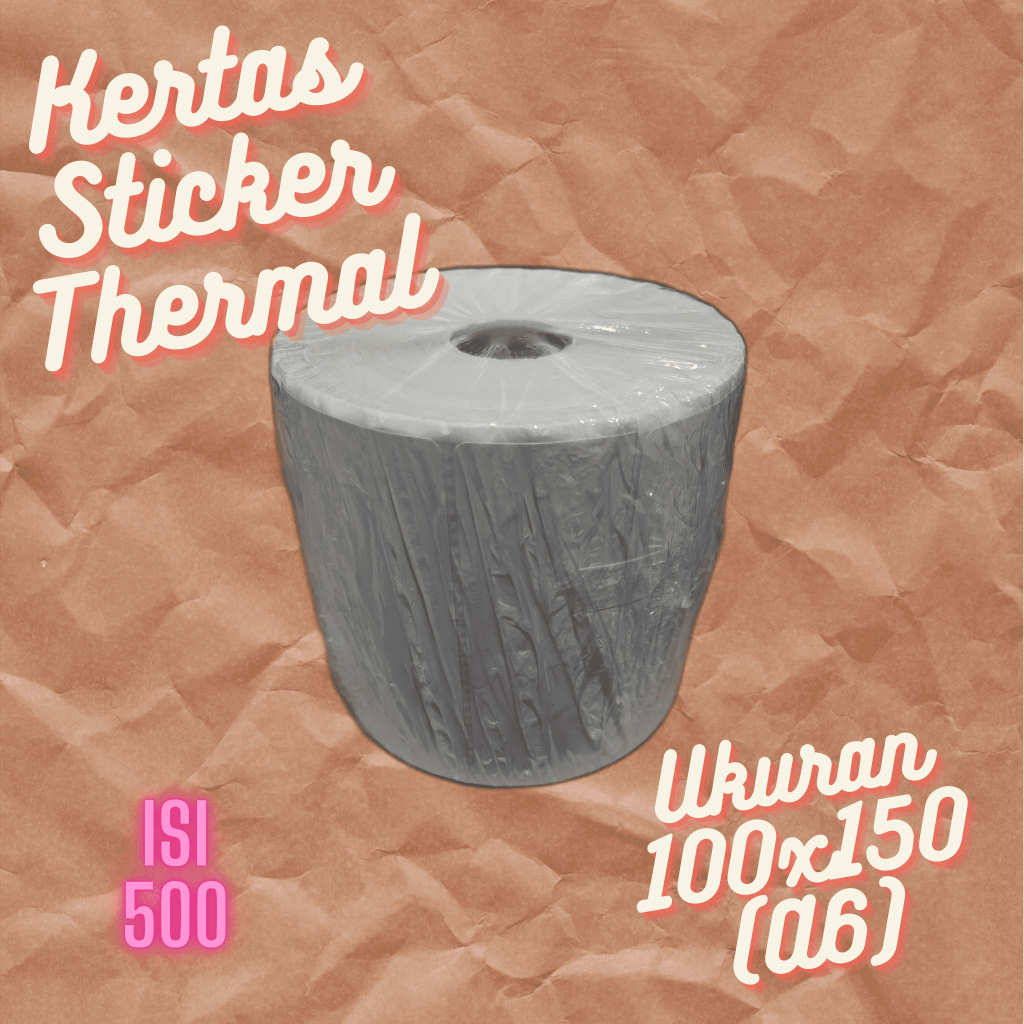 

STICKER KERTAS THERMAL LABEL 100X150 MM A6 500 LEMBAR