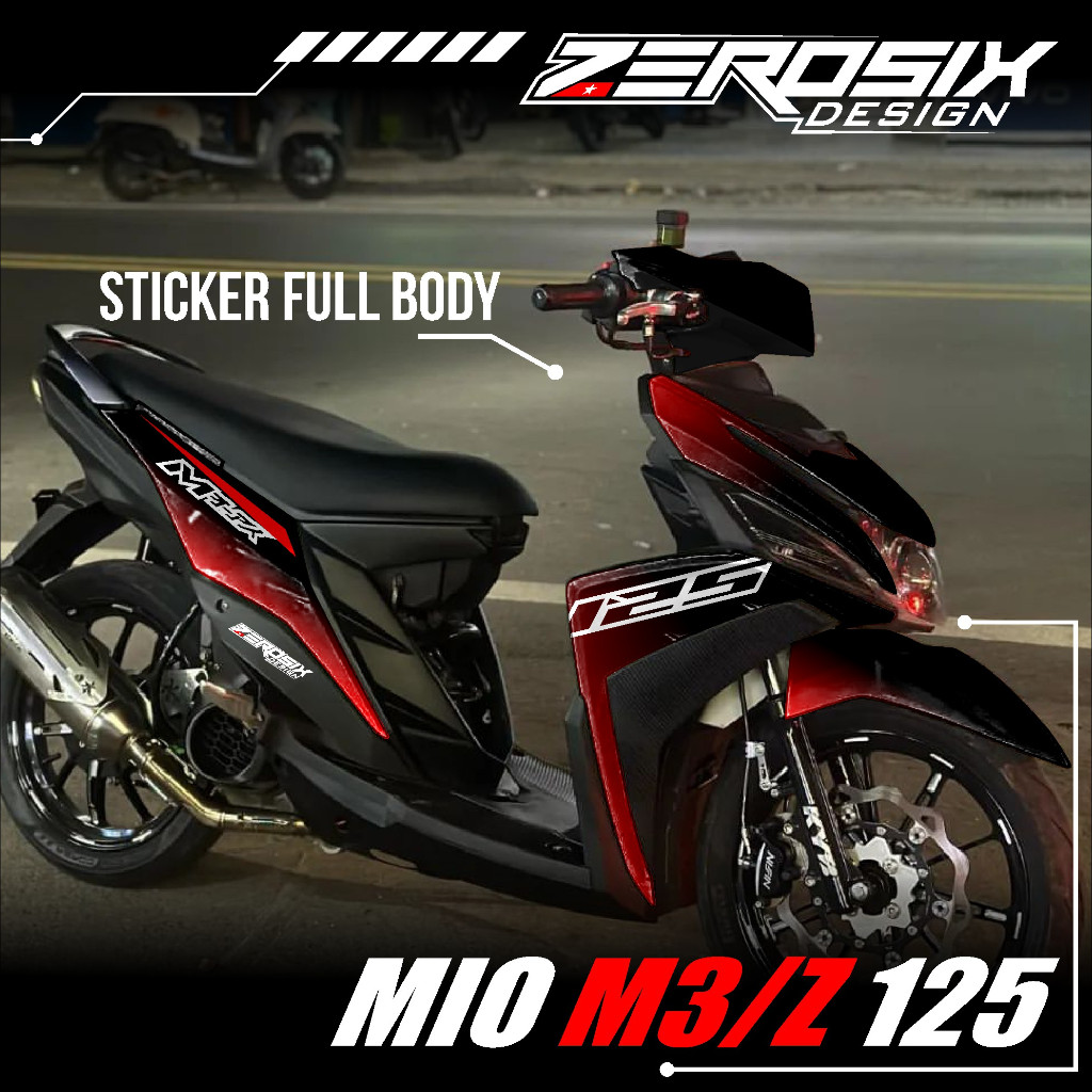 Sticker Motor Yamaha Mio M3 Full Body - Stiker Skotlet Decal Striping Mio M3 Z Terbaru Strip Simple