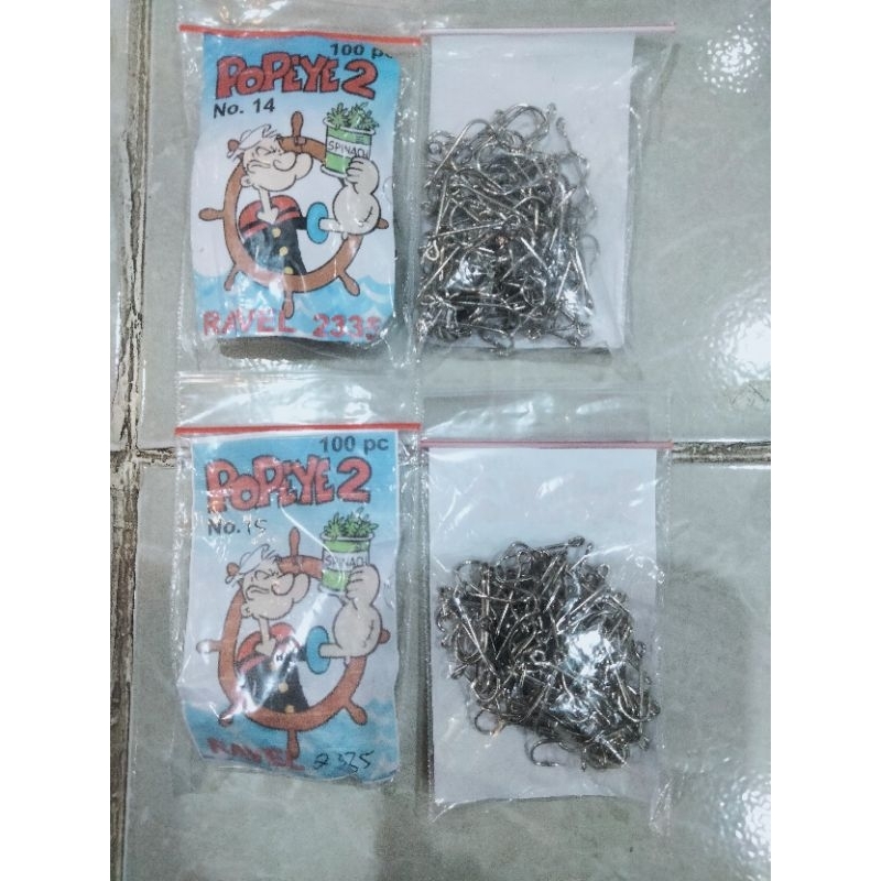 Mata Kail Pancing Putih isi 100pcs||Mata Kail Popeye 2335||Mata Pancing Warna Putih